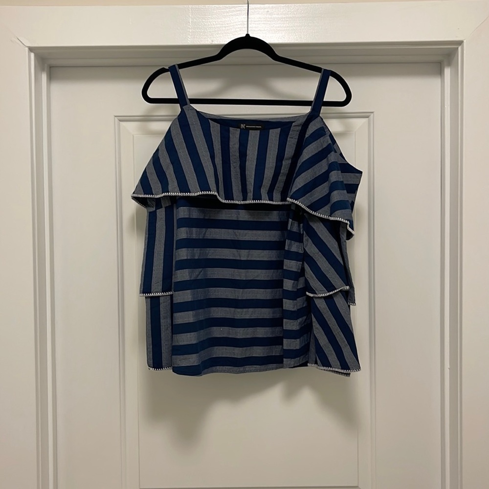 INC Blue Striped Top